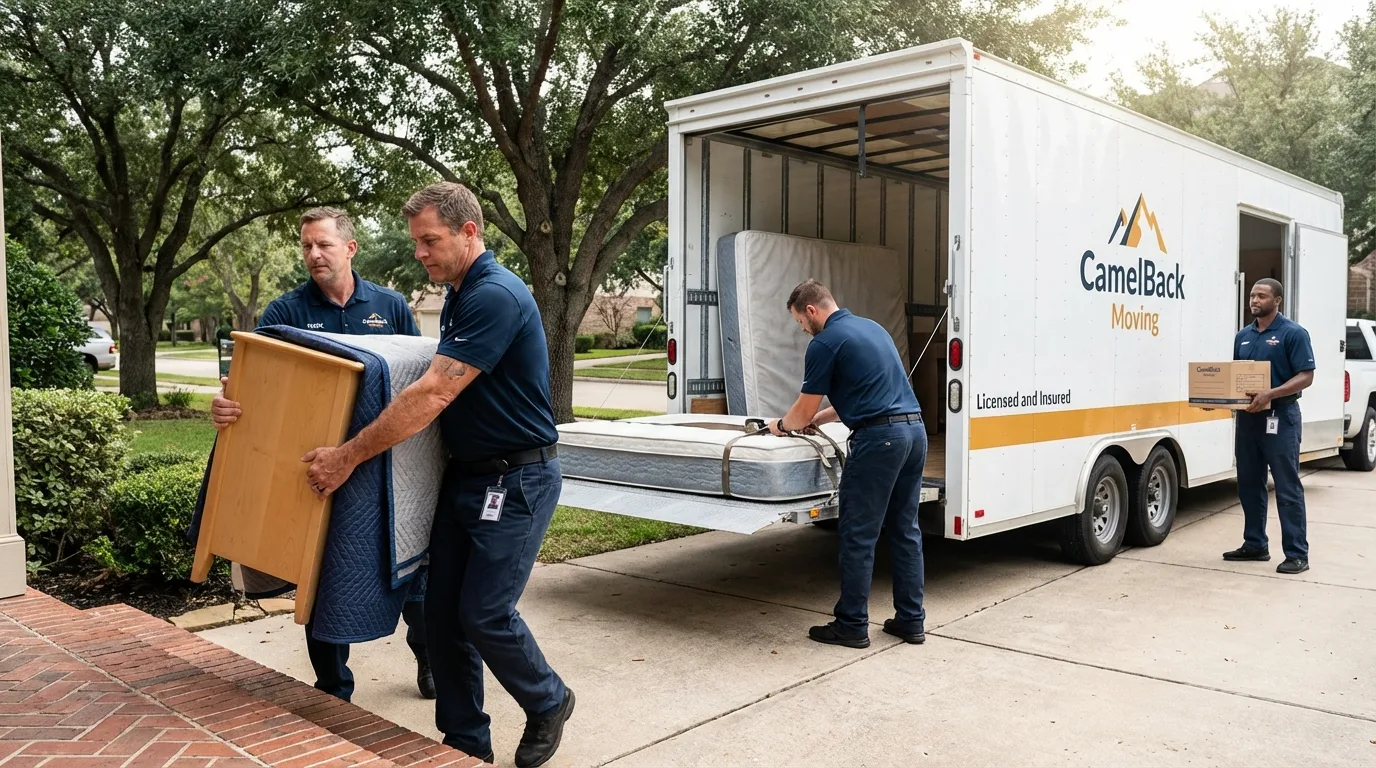 Crew loading residential truck for cross-state move from Canton, MS
